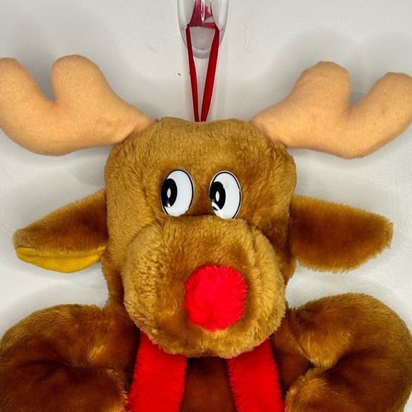 Vintage Santas Best Christmas Stocking Moose Plush - Picture 2 of 8